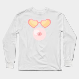 Heart shape sunglasses and bubble gum Long Sleeve T-Shirt